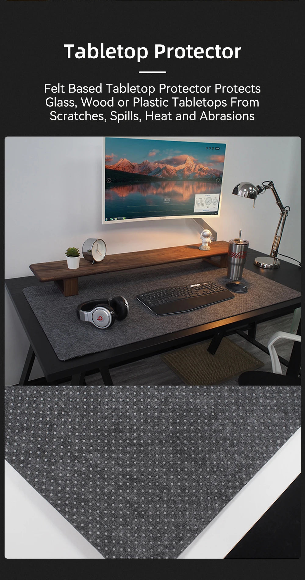 NalGear - Aesthetic Felt Desk Mat"